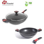 Pradel excellence - gamme luxe volna - wok 32 cm façon pierre - manche amovible - garanti sans pfoa Pradel excellence - gamme luxe volna - wok 32 cm façon pierre - manche amovible - garanti sans pfoa