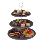 Relaxdays présentoir apéritif 3 étages ardoise serviteur gâteau poignée en métal hxd 34 x 30 cm anthracite ... Relaxdays présentoir apéritif 3 étages ardoise serviteur gâteau poignée en métal hxd 34 x 30 cm anthracite ...