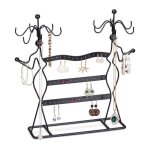 Relaxdays prsentoir  bijoux rangement pour colliers boucles d?oreilles bracelets rotatif hxlxp 33x35x13 ...