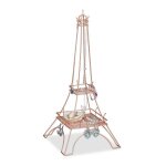 Relaxdays prsentoir  bijoux tour eiffel colliers bagues et bracelets mtal hxlxp 47 x 21 x 21 cm rose ...