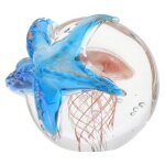 Presse - papier boule mduse en verre avec toile de mer  lextrieur brille dans le noir ornement de ...