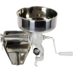 Presse tomate - reber - n3 - entonnoir en inox - gouttoir en inox - machine  coulis