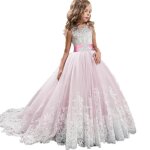 Princesse robe fillesbrodes robe ceremonie fille de soireesans manches robe mariage fille de communion ...