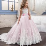Princesse robe fillesbrodes robe ceremonie fille de soireesans manches robe mariage fille de communion ...