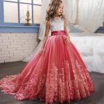 Princesse robe fillesbrodes robe ceremonie fille de soireesans manches robe mariage fille de communion ...