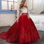 Princesse robe fillesbrodes robe ceremonie fille de soireesans manches robe mariage fille de communion ...