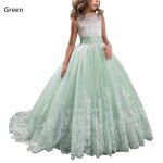 Princesse robe fillesbrodes robe ceremonie fille de soireesans manches robe mariage fille de communion ...