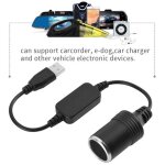 Prise allume - cigare usb vers 12v pour voiture port usb vers 12v allume - cigare de voiture prise femelle ...
