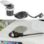 Prise de bureau - coulissante - ronde - usb int�gr� - discr�te - int�rieur