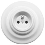 Prise compl�te avec terre en porcelaine blanche