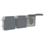 Prise de courant - legrand - plexo 69564 - triple - blanc - ext�rieur