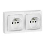 Prise de courant double 2 poles - legrand - 86078 - blanc ral 9010 - int�rieur - electrique