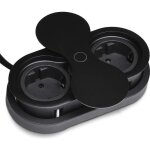 Sotech prise encastrable 2 x prises schuko noir avec fiche avec lment de prise  couvercle rotatif ...