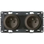 Prise de courant - legrand - c�liane - double 2p + t - pr�c�bl�e - gris / noir