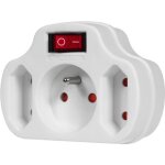 Prise de courant triple - maclean energy - mce142 - interrupteur illumin� - protection enfants - 250v ...