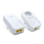 Prise cpl duo wi - fi 600 mb / s avec prise gigogne - blanc