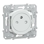 Prise double affleurante avec terre 16a blanc - odace - schneider