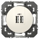 Prise double chargeur 2usb - legrand - dooxie - 24a - 12w - blanc