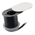 Prise encastrable schuko + usb a avec couvercle à glissière - noir - otio Prise encastrable schuko + usb a avec couvercle à glissière - noir - otio