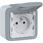 Prise tanche 2p + t plexo complet en saillie 16 a ip 55 - legrand 069731