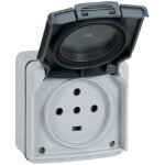 Prise étanche 3p + t + n plexo complet gris ip55 20a - legrand - 091657 Prise étanche 3p + t + n plexo complet gris ip55 20a - legrand - 091657