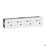 Prise multiple - legrand - mosaic - quadruple - blanc - a encastrer