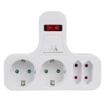 Prise multiple - maclean energy - mce224 g - 4 prises - 2 schuko - interrupteur int�gr�