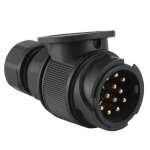 Prise de remorque - shipenophy - 13 broches - connecteur eu 12v - accessoire pour remorque - noir
