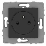 Prise simple 2p + t 16a - � composer - m�tal noir bross� - kouro - zenitech