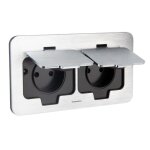 Prise de sol �tanche protec initiale 16a 2p + t ip55 ? m�tal bross� double encastrable