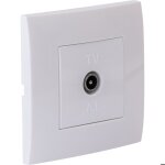 Prise tv m�le encastr�e + plaque de finition kalya - blanc - zenitech