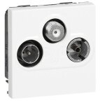 Prise tv / r / sat ip20 fm et dab + 2 modules mosaic blanc - legrand - 078786