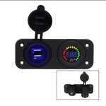 Prise usb chargeur + led indicateur charge batterie imperméable pour voiture moto bateau 12v / 4. 2a Prise usb chargeur + led indicateur charge batterie imperméable pour voiture moto bateau 12v / 4. 2a