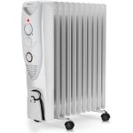 Pro breeze radiateur  bain dhuile 2500 w 11 colonnes minuterie 3 rglages de chaleur thermostat - blanc ...