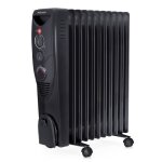 Pro breeze radiateur  bain dhuile 2500 w 11 colonnes minuterie 3 rglages de chaleur thermostat - noir ...