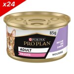 Pro plan delicate mousse dinde 85g boites repas pour chat adulte