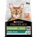 Pro plan sterilised adult renal plus saumon 3kg - croquettes compltes pour chats adultes striliss