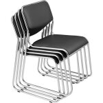 Pro. tec 4x chaises visiteurs (noir - rembourr�es)(en pack �conomique) chaise conf�rence - chaise - chaise ...