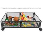 Produits chauds!!! bo�te support de rangement � roulettes sous le lit en fer noir 60 x 40 x 17 cm - fasike ...