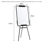 Chevalet de confrence de tableau blanc  trpied noir 60 x 175 cm - fasike