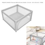 Produits chauds!!! parc pour b�b� carr� avec 50 balles - gris clair - 120 x 120 x 66 cm - tissu oxford ...