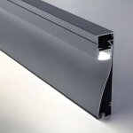 Profil aluminium plinthe - silamp - 2m - gris mtallique - ruban led 10mm - intrieur