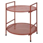 Progarden table dappoint de jardin � 2 niveaux acier mauve rose 446778