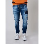 Jean skinny tacheté - project x paris - homme - coupe skinny - taches de peintures - zip apparent Jean skinny tacheté - project x paris - homme - coupe skinny - taches de peintures - zip apparent