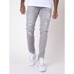 Jean slim avec empicements style patch - project x paris - homme - gris clair