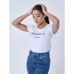 T - shirt col rond - project x paris - femme - blanc - manches courtes - 65%coton35%polyester T - shirt col rond - project x paris - femme - blanc - manches courtes - 65%coton35%polyester