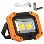Projecteur de chantier led usb rechargeable lampe de travail 30w 2000lm - luminaire extrieur avec 2 ...