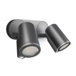 Projecteur extrieur led avec dtecteur steinel spot duo sensor 2x7w 3000k ip44 gu10 - anthracite