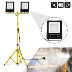 Projecteur led 100w - yrhome - blanc froid - �tanche ip66 - tr�pied t�lescopique 150cm - 8000 lm