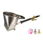 Projeteuse pneumatique enduit mortier crépi - machine à crépir avec 4 jets - godet inox 45 litres Projeteuse pneumatique enduit mortier crépi - machine à crépir avec 4 jets - godet inox 45 litres